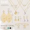 OZEL - Layered Gold Necklaces for Women - Crystal Colorful Delicate Cutting Pendant Necklace - 18K Gold Plated - Birthday Gifts (Made in Korea) (1M1234-3_white opal) view 4