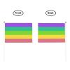 Joisbs Lesbian Rainbow Pride LGBTQ Vibrant Double-Sided Handheld Flags 5.5x8.3in: Celebrate Election Day with Style! Pack of 10 - Order Now! view 3