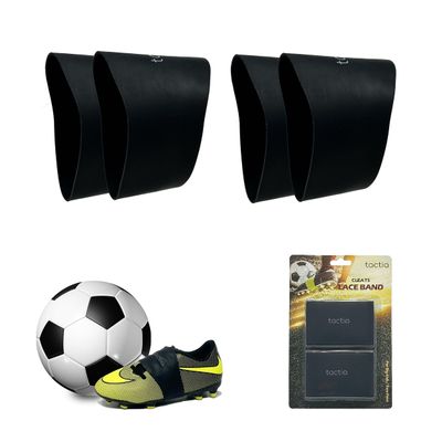 Tactia Soccer Lace Bands Youth, Premium Silicone, Cleat Lace Covers, Lace Bands for Soccer Cleats, Soccer Shoe Bands (2 Pairs, Kids, Black)