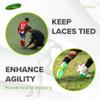 Tactia Soccer Lace Bands Youth, Premium Silicone, Cleat Lace Covers, Lace Bands for Soccer Cleats, Soccer Shoe Bands (2 Pairs, Kids, Black) view 2