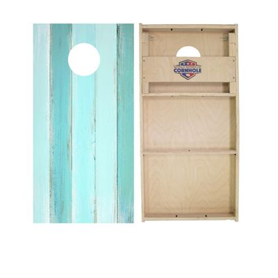 Skip's Garage Coastal Wood Plank Cornhole Boards - WSOC Runway Series - includes (2) Boards (Resin Bags) + NO Additional Accessories