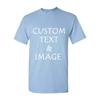 Personalized T-Shirt with Custom Images or Text, Various Sizes and Colors (US, Alpha, 3X-Large, Regular, Regular, Light Blue) view 1