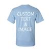 Personalized T-Shirt with Custom Images or Text, Various Sizes and Colors (US, Alpha, 3X-Large, Regular, Regular, Light Blue) view 2