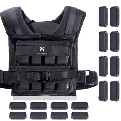 40 lb Weighted Vest - Adjustable Weighted Vest 40 lbs with iron weights. Tone fitness 40 pound weighted vest for men, for women 40lb. For walking, running, rucking. Strength Training Exercise - Workout vest