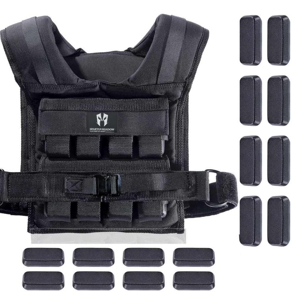 40 lb Weighted Vest - Adjustable Weighted Vest 40 lbs with iron weights. Tone fitness 40 pound weighted vest for men, for women 40lb. For walking, running, rucking. Strength Training Exercise - Workout vest