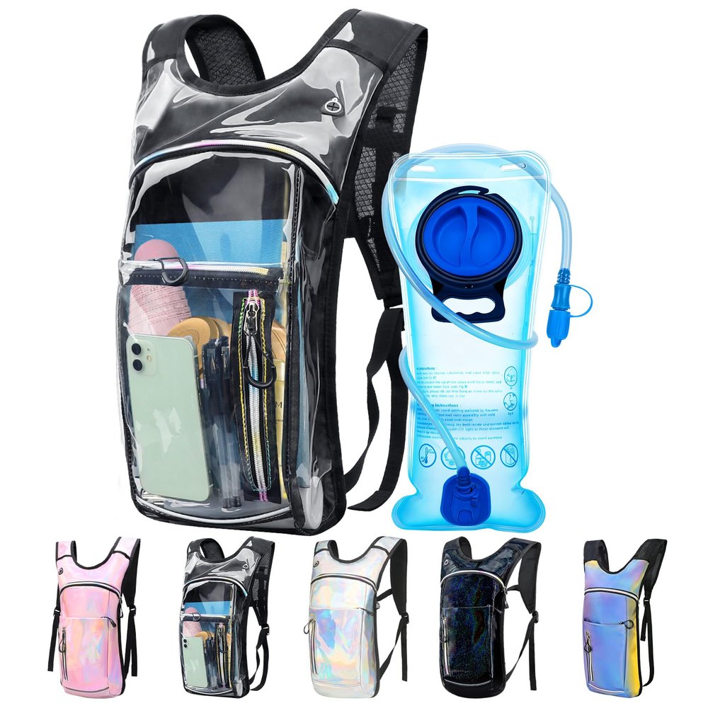 CTSAYCTL Hydration Backpack,Water Backpack with 2L Water Bladder,Festival Essential-Rave Hydration Pack,Lightweight Insulation Hydropack for Outdoor,Hiking,Running,Biking,Music Festival for Men Women