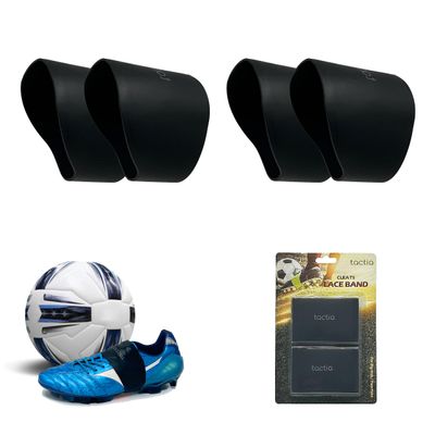 Tactia Soccer Lace Bands Youth, Premium Silicone, Cleat Lace Covers, Lace Bands for Soccer Cleats, Soccer Shoe Bands (2 Pairs, Youth, Black)
