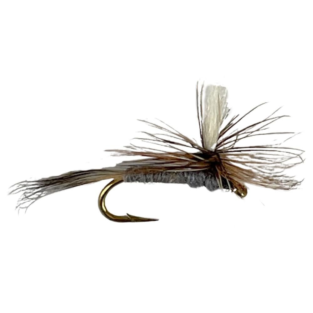 Feeder Creek Flies for Fly Fishing Parachute Adams Dry Flies | Trout Flies | Fly Fishing Assortment | 12pc Fly Fishing Flies (Size 18), Varies, Grey