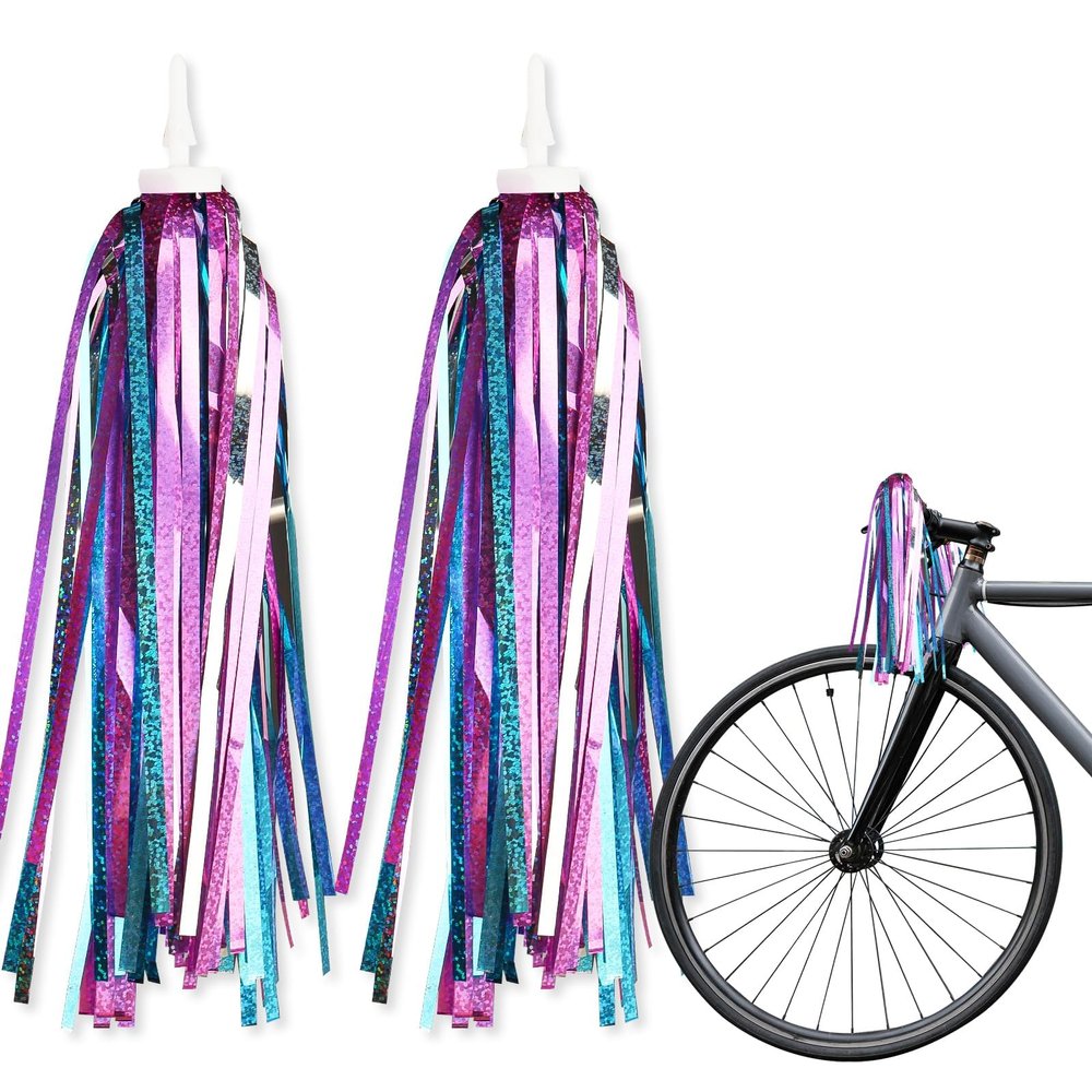 Blue Purple Patriotic Bike Streamers Veterans Day Bike Handlebar Tassels Memorial Day Decorations Bicycle Handlebar Streamer Colorful Bike Handle Ribbon Tassels for Bicycle Ornaments