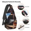 VTCTOASY Sling Bag for Women Men Crossbody Bag Small Sling Backpack Whisky and Cigar Chest Bag Hiking Daypack view 3