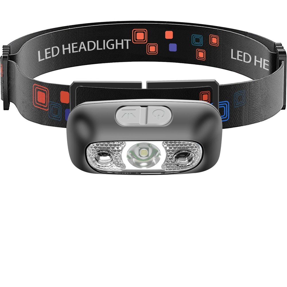 HILIYOT Headlamp, USB-C Rechargeable,90-Degree Adjustable,Flashlight with Motion Sensor,Waterproof Lightweight 42g,Bright Headlamps for Running,Camping,Running