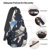 VTCTOASY Sling Bag for Women Men Crossbody Bag Small Sling Backpack Fun cat Astronaut Chest Bag Hiking Daypack view 3