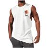 NineFit Basics Beach Tank Top Men Hawaiian Palm Tree Sleeveless Shirt Pullover Crewneck Muscle T Shirts Workout Fitness Classic Tanks Tee, X-Large, 01-white view 1