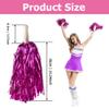 Hooshing 24PCS Hot Pink Pom Poms Cheerleading Metallic Foil with Baton Handle Cheer Sports Spirit Party Cheerleading Squads view 3