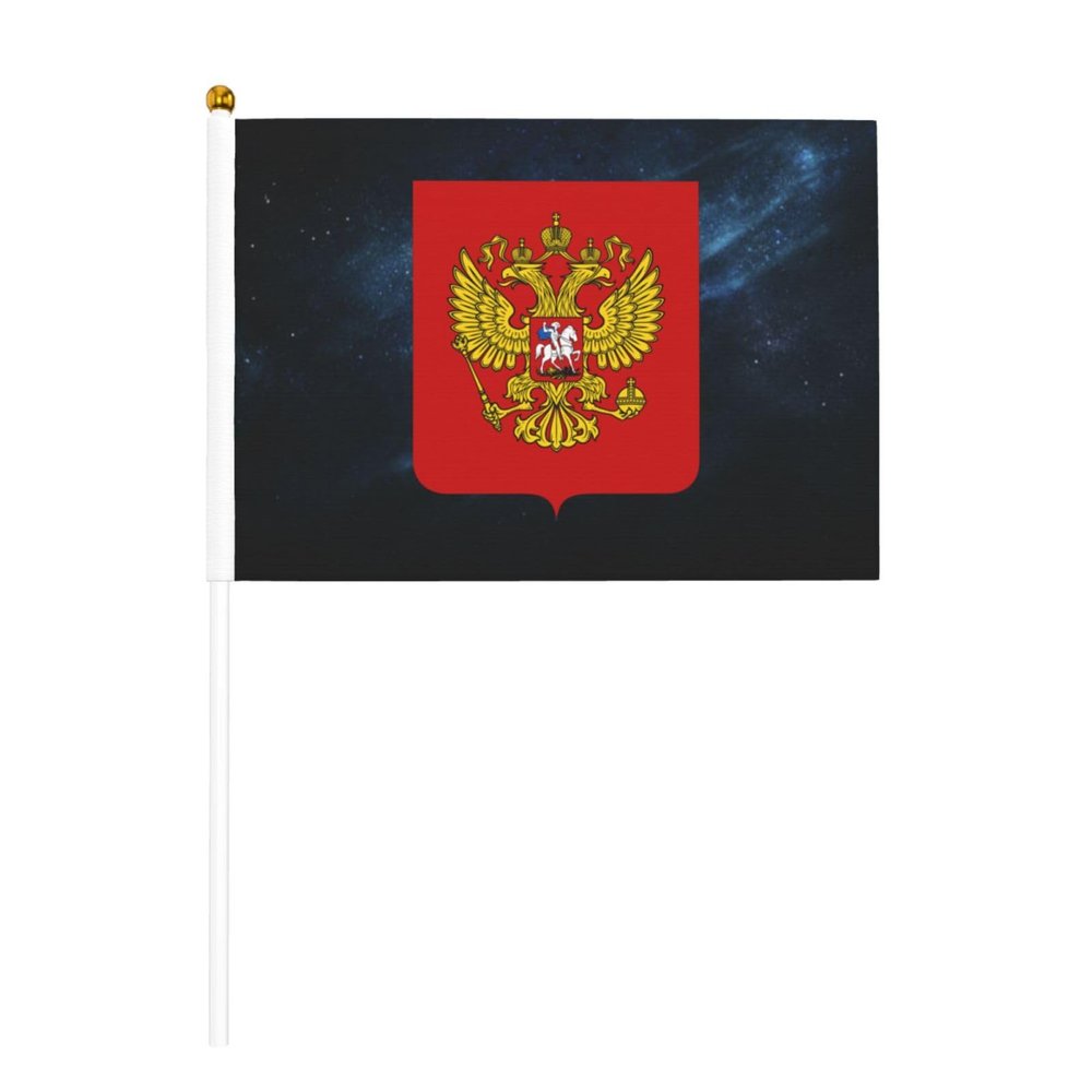 Joisbs Coat of Arms of Russian Vibrant Double-Sided Handheld Flags 5.5x8.3in: Celebrate Election Day with Style! Pack of 10 - Order Now!