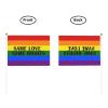Joisbs Same Love Same Rights LGBTQ Pride Flag Vibrant Double-Sided Handheld Flags 5.5x8.3in: Celebrate Election Day with Style! Pack of 10 - Order Now! view 3