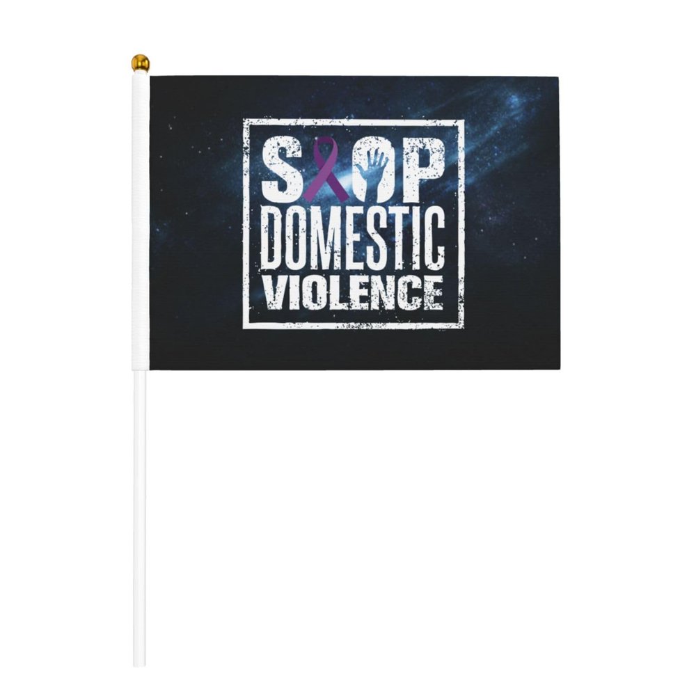 Joisbs Domestic Violence Awareness Vibrant Double-Sided Handheld Flags 5.5x8.3in: Celebrate Election Day with Style! Pack of 10 - Order Now!