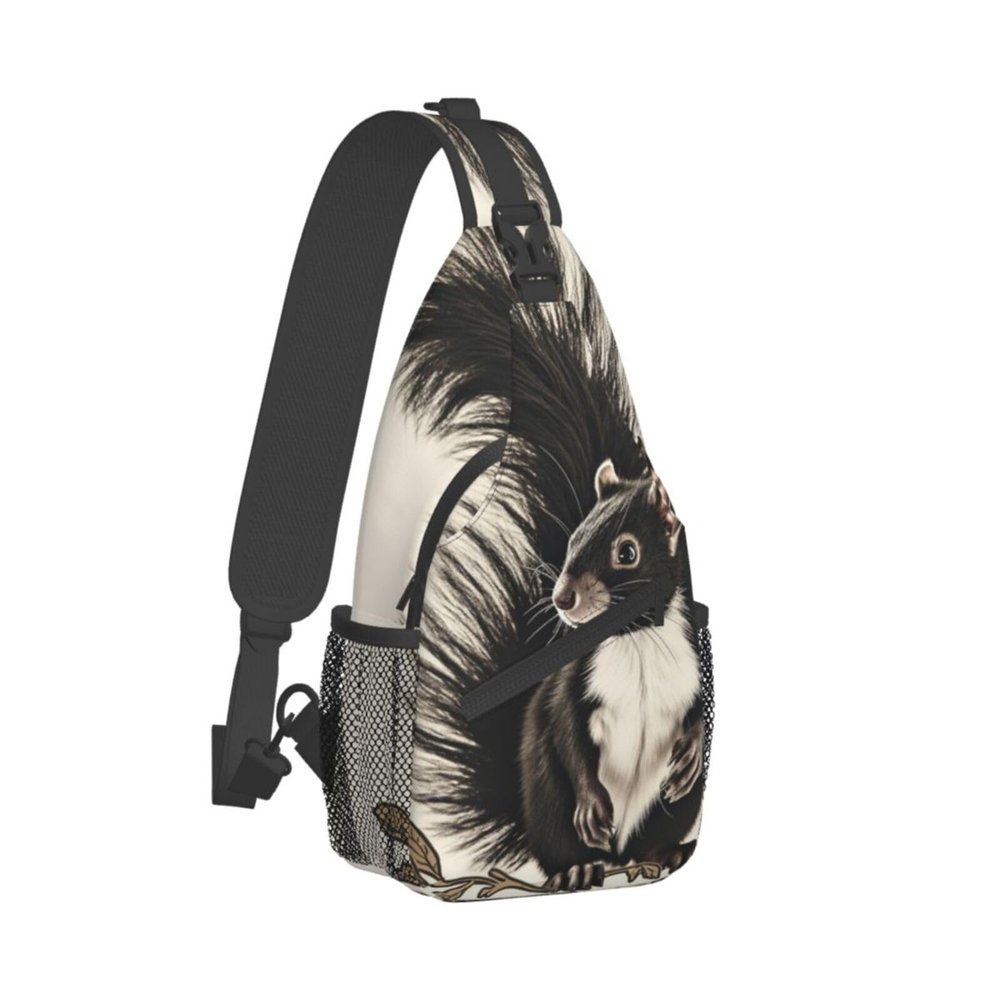 VTCTOASY Sling Bag for Women Men Crossbody Bag Small Sling Backpack Skunk Chest Bag Hiking Daypack