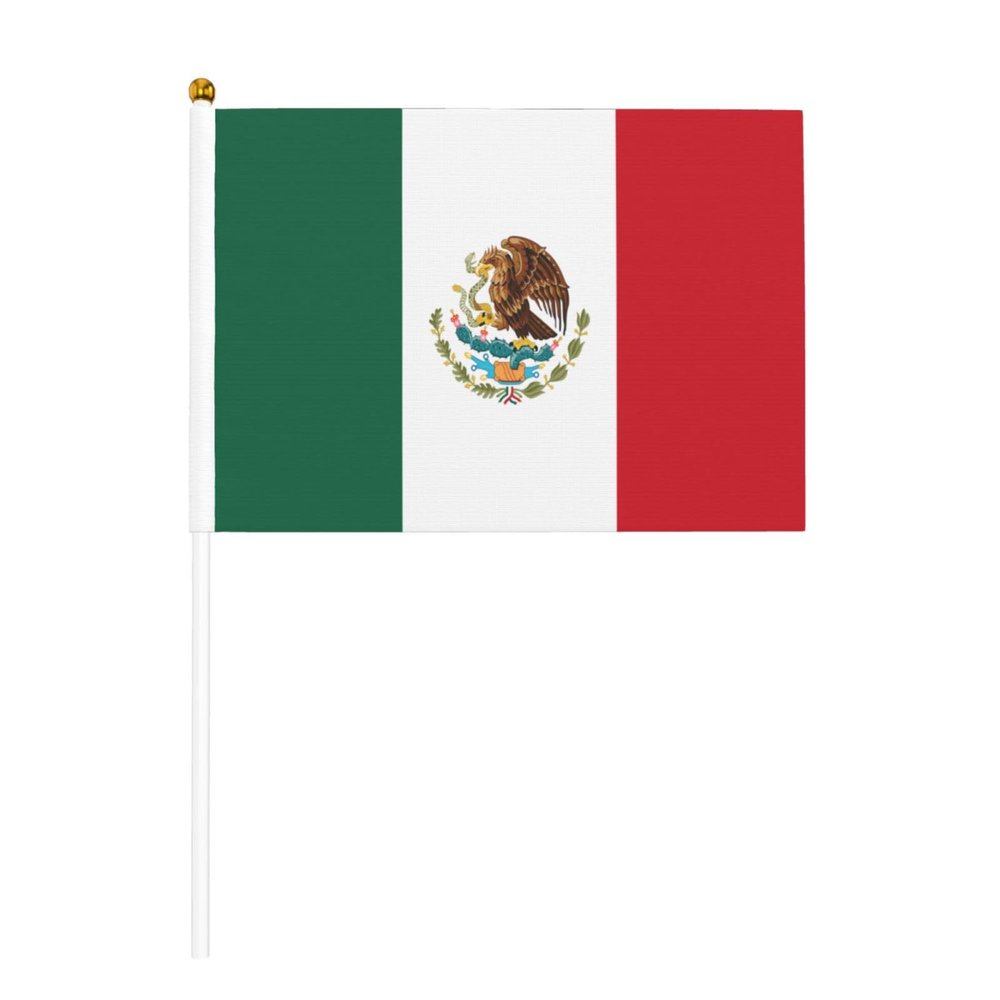 Joisbs Mexico Flag Vibrant Double-Sided Handheld Flags 5.5x8.3in: Celebrate Election Day with Style! Pack of 10 - Order Now!