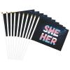 Joisbs She Her Trans Pride Vibrant Double-Sided Handheld Flags 5.5x8.3in: Celebrate Election Day with Style! Pack of 10 - Order Now! view 4