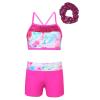 Jizyo Girls Activewear Set Shiny Dance Sports Bra Top Gymnastics Shorts with Hairband Athletic Workout Tracksuit Swimwear Hot Pink 12 Years view 1