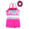 Jizyo Girls Activewear Set Shiny Dance Sports Bra Top Gymnastics Shorts with Hairband Athletic Workout Tracksuit Swimwear Hot Pink 12 Years view 4