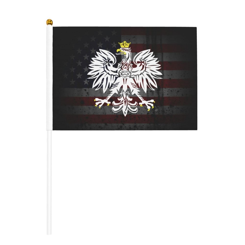Joisbs Polish Eagle Polska Vibrant Double-Sided Handheld Flags 5.5x8.3in: Celebrate Election Day with Style! Pack of 10 - Order Now!