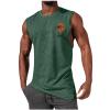 NineFit Basics Men's Workout Tank Tops Gym Cut Off Sleeveless T Shirt Bodybuilding Fitness Muscle Athletic Tank Top Palm Tree Shirts Tee, Large, 01-army Green view 1