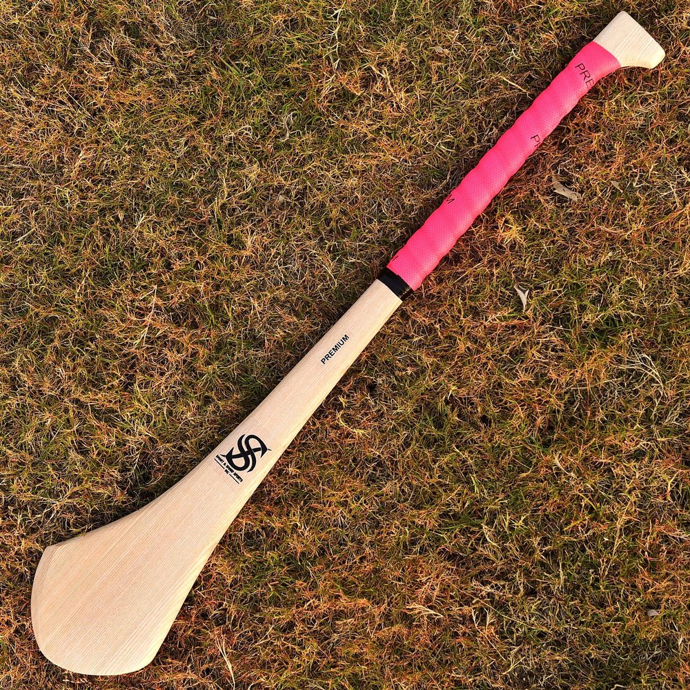 Smart and Sharp Premium Quality Ash Wood Hurling Stick 26 inches (Pink Handle) (Adult, Smart and Sharp Sports Inc.) (Include Cover) (Pink, Wood)
