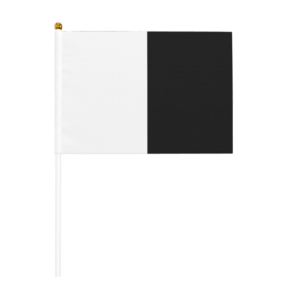 Joisbs Half White Half Black Vibrant Double-Sided Handheld Flags 5.5x8.3in: Celebrate Election Day with Style! Pack of 10 - Order Now!