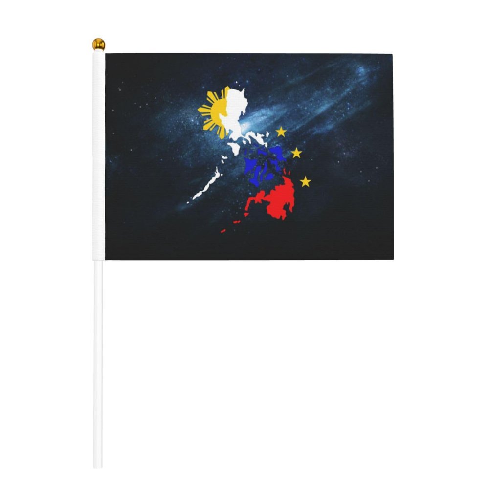 Joisbs Map of Philippines Vibrant Double-Sided Handheld Flags 5.5x8.3in: Celebrate Election Day with Style! Pack of 10 - Order Now!