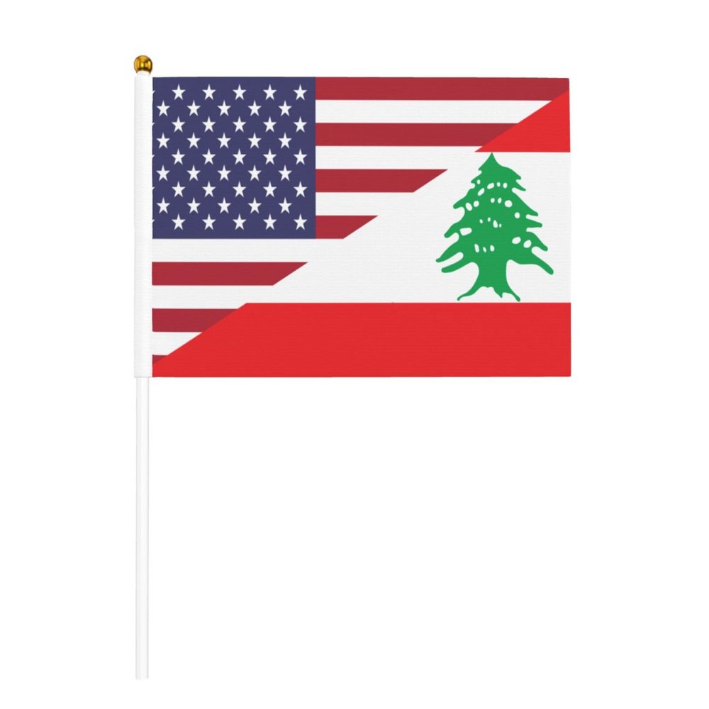 Joisbs America Lebanon Friendship Flag Vibrant Double-Sided Handheld Flags 5.5x8.3in: Celebrate Election Day with Style! Pack of 10 - Order Now!