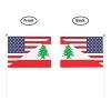 Joisbs America Lebanon Friendship Flag Vibrant Double-Sided Handheld Flags 5.5x8.3in: Celebrate Election Day with Style! Pack of 10 - Order Now! view 3
