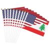 Joisbs America Lebanon Friendship Flag Vibrant Double-Sided Handheld Flags 5.5x8.3in: Celebrate Election Day with Style! Pack of 10 - Order Now! view 4