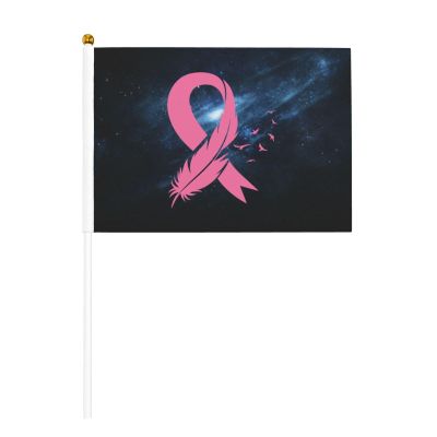 Joisbs Breast Cancer Awareness Vibrant Double-Sided Handheld Flags 5.5x8.3in: Celebrate Election Day with Style! Pack of 10 - Order Now!
