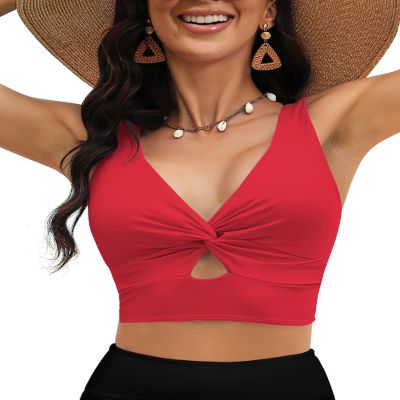 LookbookStore Resort Wear for Women 2025 Tankini Tops for Women Bathing Suits Red Bathing Suits Cute Size Large Size 12 14