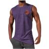 Generic Men's Workout Tank Tops Gym Cut Off Sleeveless T Shirt Bodybuilding Fitness Muscle Athletic Tank Top Palm Tree Shirts Tee, Large, 01-purple view 1