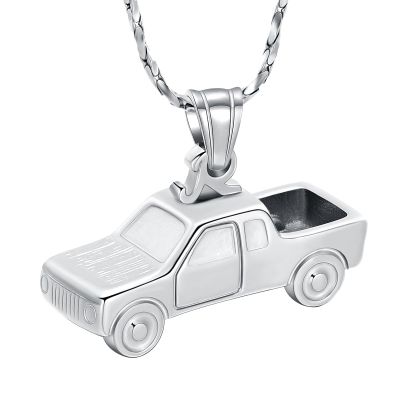AIWENXI Cremation Urn Necklaces for Ashes Pickup Trucks Urns Memorial Necklaces Pendant Jewelry Stainless Steel Truck Keepsakes Human Ashes Pendant Jewelry for Men Women Gifts