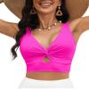 LookbookStore Pink Tankini Tops for Women Swimwear Top Only Swim Tops Women Top Only Modest Swimsuits for Cruise Outfits 2025 Plus Size Size XXX-Large 24 26 view 1