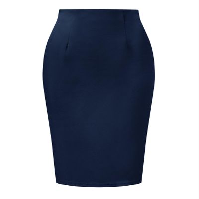 Allegra K Wear to Work Pencil Skirts for Women's Business Knee Length High Waist Bodycon Suit Skirt Small Dark Blue