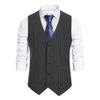 Maiyifu-GJ Men's Casual Pinstripe Dress Vests Formal Business Waistcoat Slim Fit Wedding Suit Vest for Suit or Tuxedo (Dark Grey,Medium) view 1