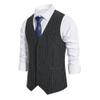 Maiyifu-GJ Men's Casual Pinstripe Dress Vests Formal Business Waistcoat Slim Fit Wedding Suit Vest for Suit or Tuxedo (Dark Grey,Medium) view 3
