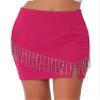 Allegra K Sparkly Fringe Skirt for Women's High Waist Split Mini Pencil Skirts Medium Hot Pink