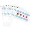 Joisbs City of Chicago Flag Vibrant Double-Sided Handheld Flags 5.5x8.3in: Celebrate Election Day with Style! Pack of 10 - Order Now! view 4