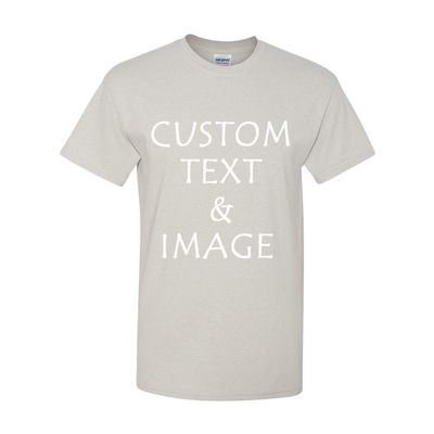 Personalized T-Shirt with Custom Images or Text, Various Sizes and Colors (US, Alpha, XX-Large, Regular, Regular, Ice Grey)