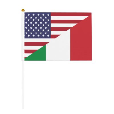 Joisbs America Italy Friendship Flag Vibrant Double-Sided Handheld Flags 5.5x8.3in: Celebrate Election Day with Style! Pack of 10 - Order Now!