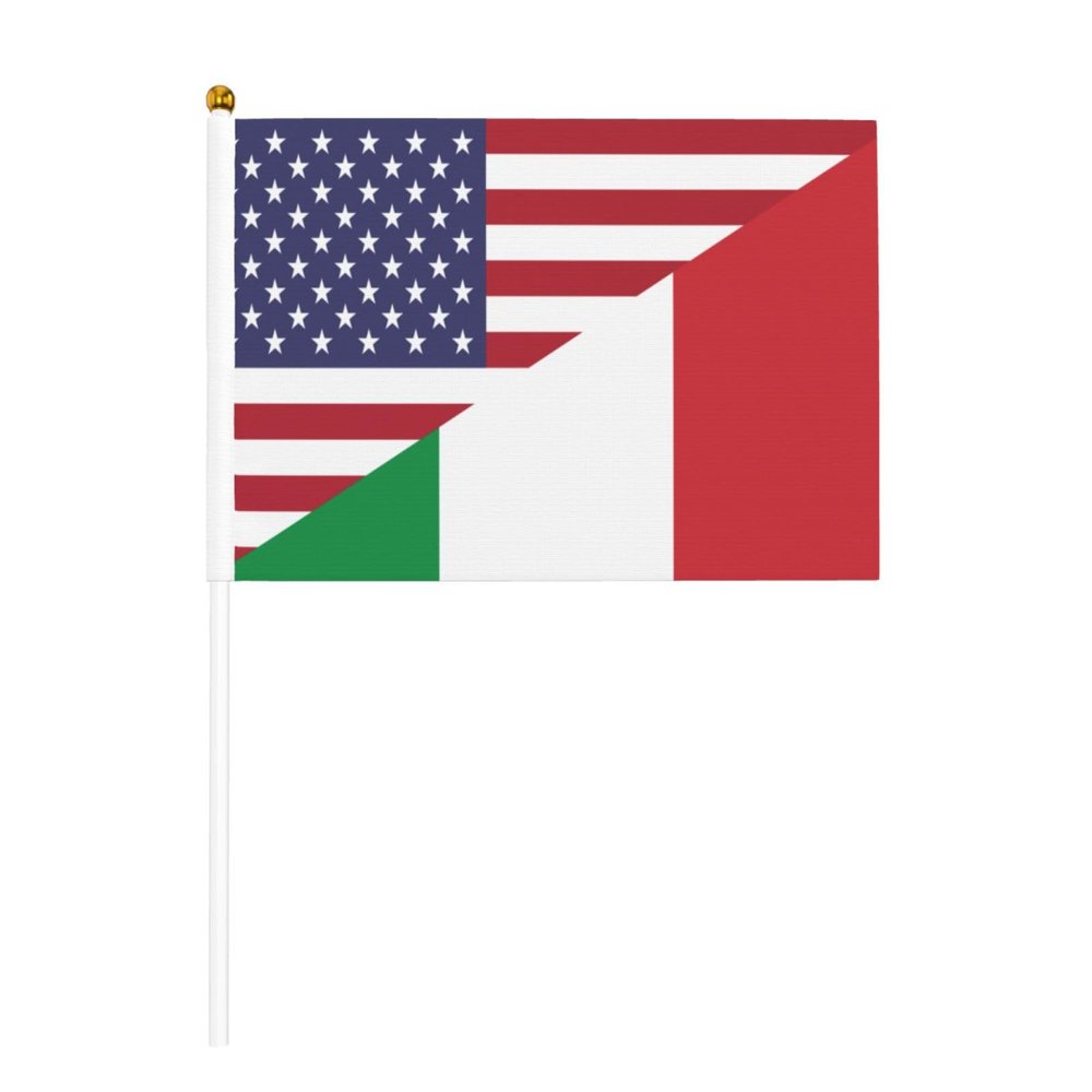 Joisbs America Italy Friendship Flag Vibrant Double-Sided Handheld Flags 5.5x8.3in: Celebrate Election Day with Style! Pack of 10 - Order Now!