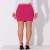 Allegra K Sparkly Fringe Skirt for Women's High Waist Split Mini Pencil Skirts Small Hot Pink view 3