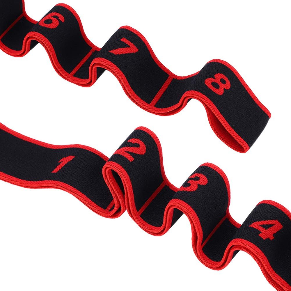 Fitness Stretch Strap Adjustable Ballet Stretch Strap for Arms Leg Stretcher Equipment for Kids Baton Twirling Dancing Streamers (Red)