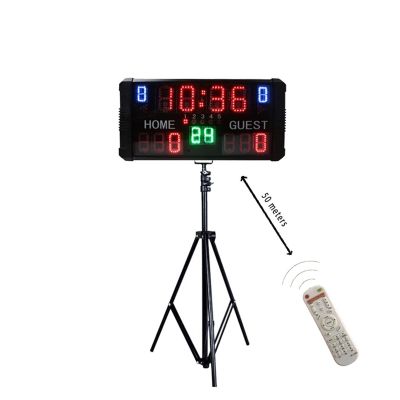 iumLeap Indoor Score Keeper, Electronic Ping Pong Scoreboard with Wireless Remote Control, APP Control 24 S Shot Clock LED Portable Basketball Scoreboard(Gx14t(32.3) RGB(dt-1)